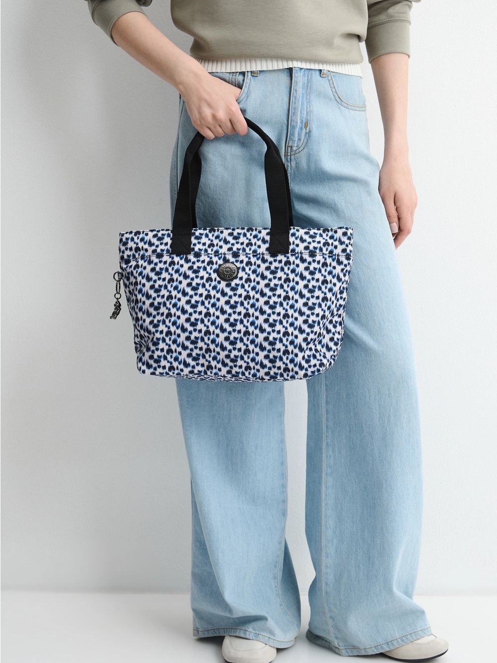 Kipling Black and White Patterned Shoulder Bag